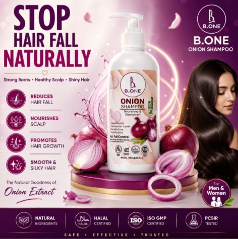 B.ONE Onion Shampoo 360ml | Strengthen Hair & Reduce Hair Fall